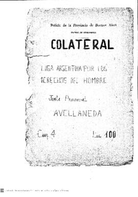 Mesa C Carpeta Colateral - Liga Argentina por los Derechos del Hombre. Junta provincial - Avellaneda