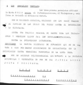 A los compañeros textiles