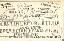 [Continuemos su lucha por una educación nacional y popular]