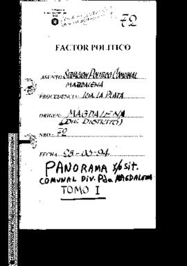 Panorama y/o sit. comunal div. Pdo. Magdalena Tomo I
